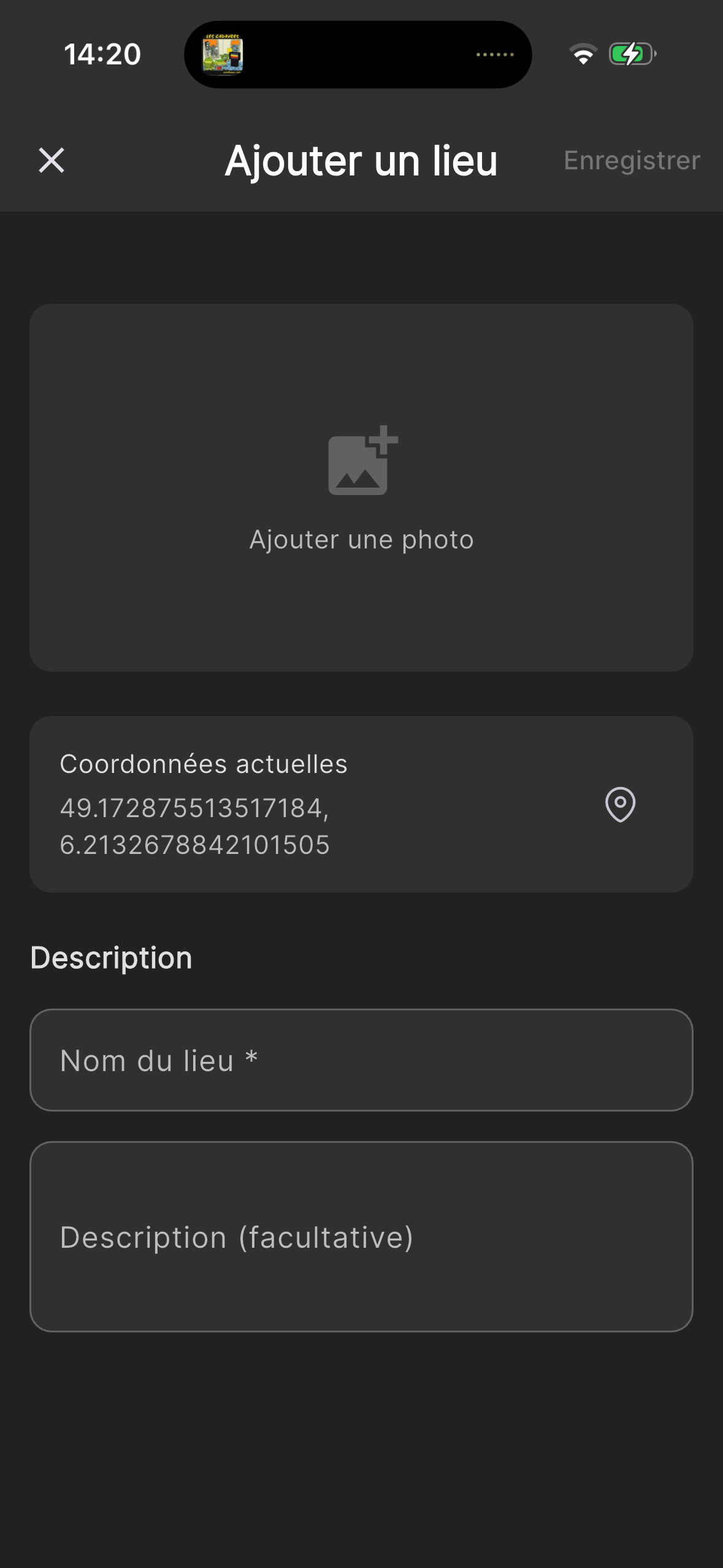 Add new location with photo